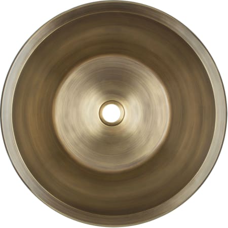 Linkasink Cast Bronze 17" Circular Bronze Drop In or Undermount Bathroom Sink Antique Bronze