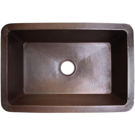 Linkasink 25" Undermount Single Basin Hammered Copper Kitchen Sink Dark Bronze