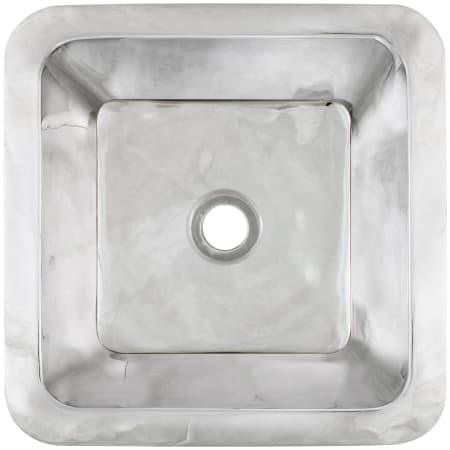 Linkasink Smooth Small Square 16" Square Brass Drop In Bathroom Sink Polished Stainless Steel