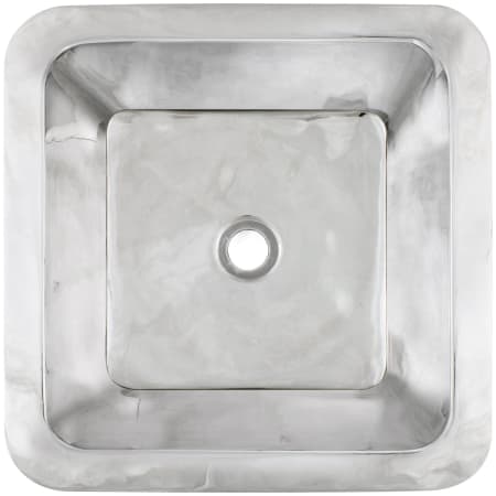 Linkasink Smooth Small Square 16" Square Brass Drop In Bathroom Sink Polished Stainless Steel