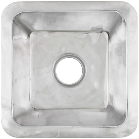 Linkasink Smooth Small Square 16" Square Brass Drop In Bathroom Sink Polished Stainless Steel