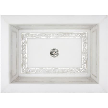 Linkasink 20-3/4" Rectangular White Marble with Mother of Pearl Inlay Drop In Bathroom Sink White