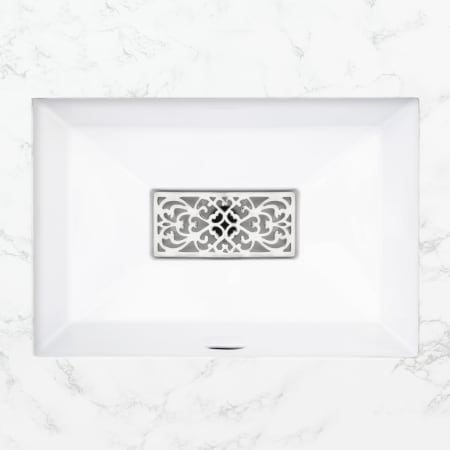 Linkasink Lois 20-1/2" Rectangular Porcelain Undermount Bathroom Sink White Glaze with Polished Stainless Steel