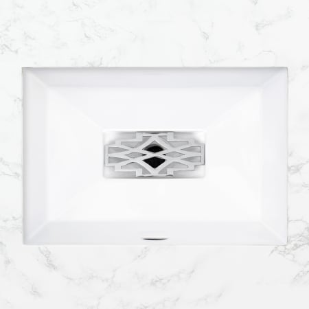 Linkasink Lois 20-1/2" Rectangular Porcelain Undermount Bathroom Sink White Glaze with Polished Stainless Steel