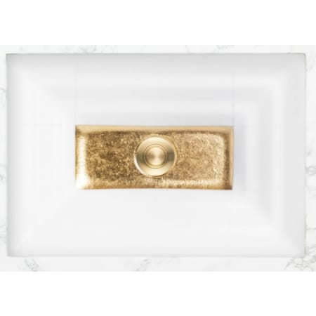 Linkasink 16-1/2" x 16-1/2" Window Artisan Glass Square Sink White / Gold