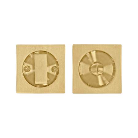 Linnea 304 Grade Stainless Steel Square Privacy Pocket Door Lock PVD Satin Brass