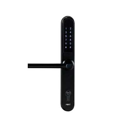Linnea Tower Single Cylinder Keyless Entry Leverset with Bluetooth and WiFi Technologies Satin Black