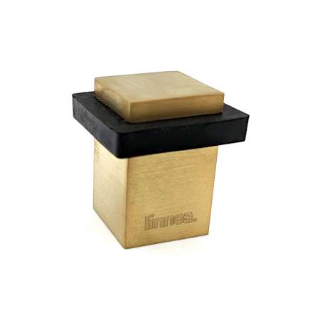 Linnea 304 Grade Stainless Steel 1-1/8 Inch Wide Floor Mount Door Stop PVD Satin Brass