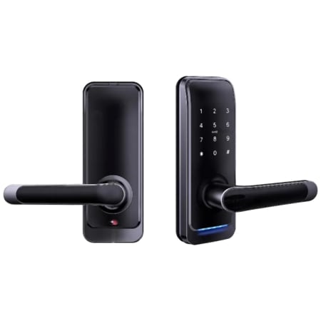 Linnea Drift Single Cylinder Keyless Entry Leverset with Bluetooth and WiFi Technologies Satin Black