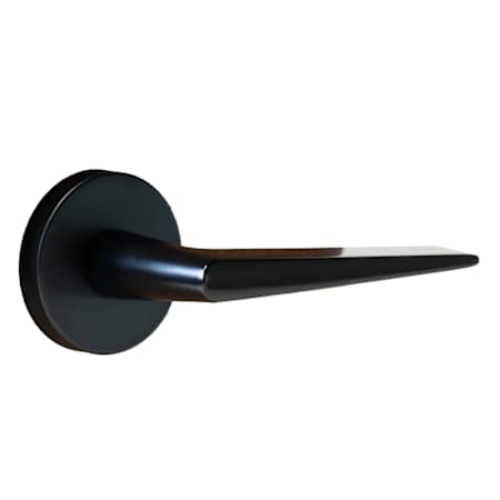 Linnea L16 Passage Door Lever Set with Round Rose and 28 Degree Latch from the Alpine Collection Satin Black