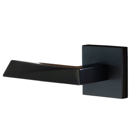 Linnea L19 Left Handed Non-Turning One-Sided Dummy Door Lever with Square Rose from the Alpine Collection Satin Black