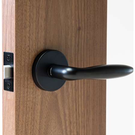 Linnea Marine Grade 316 Stainless Steel LL26 Single Dummy Door Lever with Round Rose Satin Black