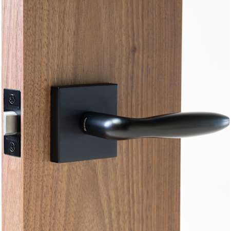 Linnea Marine Grade 316 Stainless Steel LL26 Single Dummy Door Lever with Square Rose Satin Black