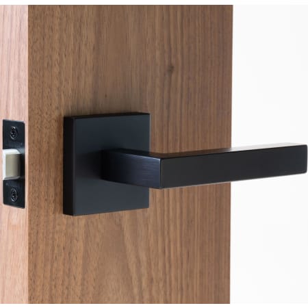 Linnea Marine Grade 316 Stainless Steel LL90 Single Dummy Door Lever with Square Rose Satin Black
