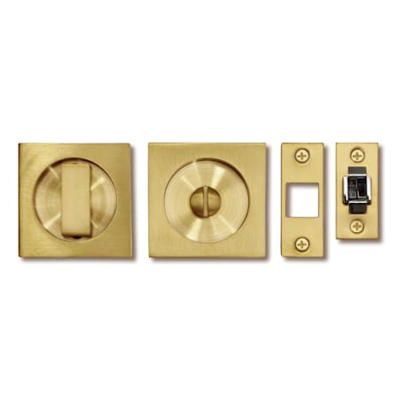 Linnea 304 Grade Stainless Steel Square Privacy Pocket Door Lock PVD Satin Brass