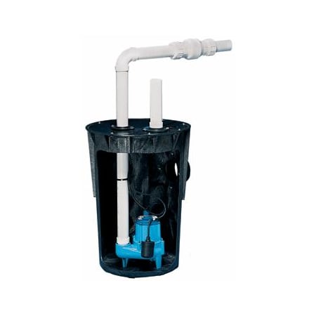 Little Giant Simplex Package with Structural Foam Basin, 2 Piece Steel Bolt On Cover and  Snap-in Adaptaflex Inlet Hub - Unassembled N/A