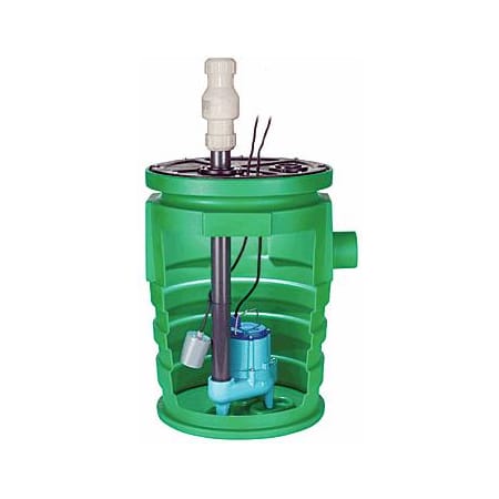 Little Giant Pit+Plus® Jr. Simplex System Pre-Packaged Basin and 4/10 HP Sewage Pump Kit with Bolt-On Cover N/A