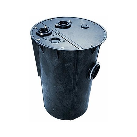 Little Giant 24" x 36" Structural Foam Basin and Cover Assembly for Cast Iron Hub 3" Vent, 2" Discharge Black