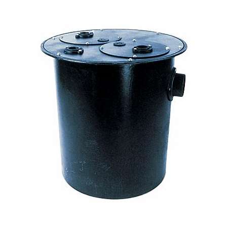 Little Giant 36" x 36" Fiberglass Basin and Cover Assembly for Cast Iron Hub 3" Vent, 2" Discharge Metal