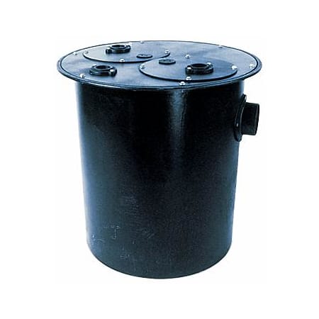 Little Giant 36" x 36" Fiberglass Basin and Cover Assembly for Cast Iron Hub 2" Vent, 2" Discharge Metal