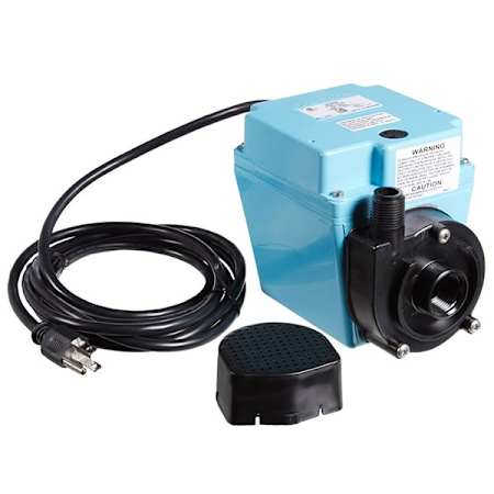 Little Giant 115-Volt, 1/15 HP, 670 GPH Dual Purpose In-Line or Small Submersible, Oil-Filled Pump, 10-Ft. Cord Steel