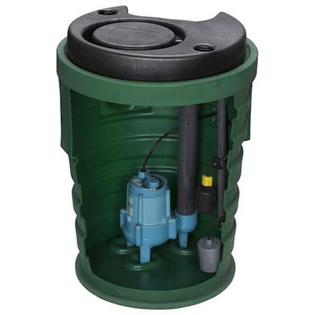 Little Giant 9SF2V2DA1 - Pit Plus Sr. 4/10 HP Premium Simplex Sewage System with Tether Float Switch and Indoor Alarm (2" Vent, 2" Discharge) N/A