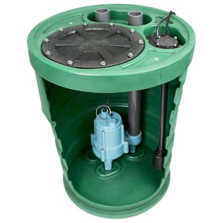 Little Giant 9SP2V2D - Pit Plus Sr. 4/10 HP Premium Simplex Sewage System with ECM Switch (2" Vent, 2" Discharge) N/A