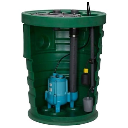 Little Giant 10SF2V2D - Pit Plus Sr. 1/2 HP Premium Simplex Sewage System with Tether Float Switch (2" Vent, 2" Discharge) N/A