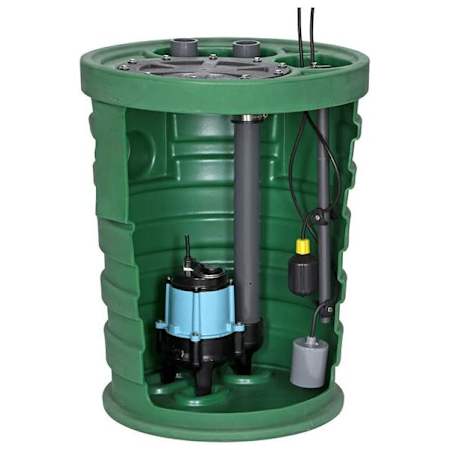 Little Giant 10SF2V2DA1 - Pit Plus Sr. 1/2 HP Premium Simplex Sewage System with Tether Float Switch and Indoor Alarm (2" Vent, 2" Discharge) N/A