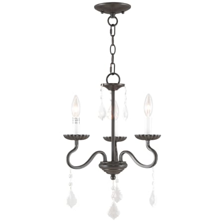 Livex Lighting Callisto 3 Light 14" Wide Candle Style Chandelier with Crystal Accents English Bronze