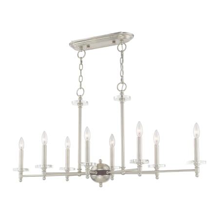 Livex Lighting Bennington 8 Light 40" Wide Crystal Chandelier Brushed Nickel