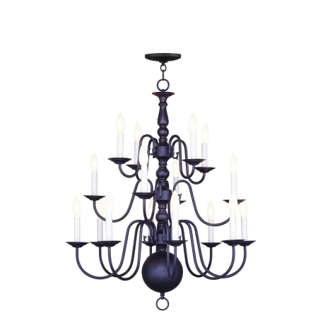 Livex Lighting Williamsburg 16 Light 3 Tier Chandelier Bronze