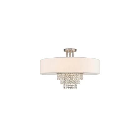 Livex Lighting Carlisle 5 Light Semi Flush Ceiling Fixture Brushed Nickel