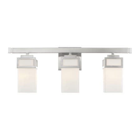 Livex Lighting Harding 3 Light 23-7/8" Wide Bathroom Vanity Light with Glass Shades Brushed Nickel