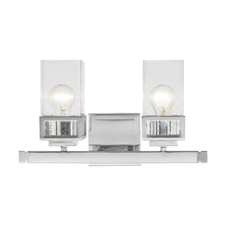 Livex Lighting Harding 2 Light 16" Wide Bathroom Vanity Light with Clear Seedy Glass Shades Polished Chrome