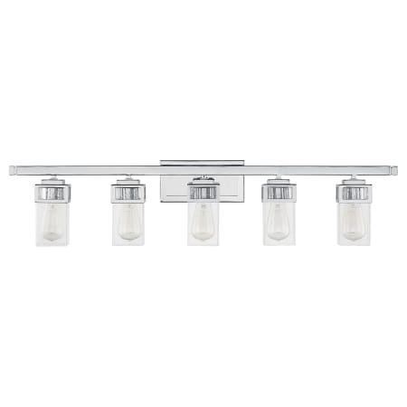 Livex Lighting Harding 5 Light 42-1/2" Wide Bathroom Vanity Light with Clear Seedy Glass Shades Polished Chrome