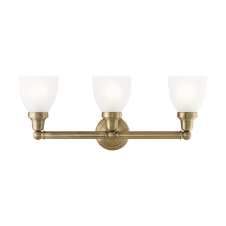 Livex Lighting Classic 3 Light Bathroom Vanity Light Antique Brass