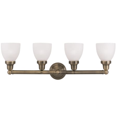 Livex Lighting Classic 4 Light Bathroom Vanity Light Antique Brass