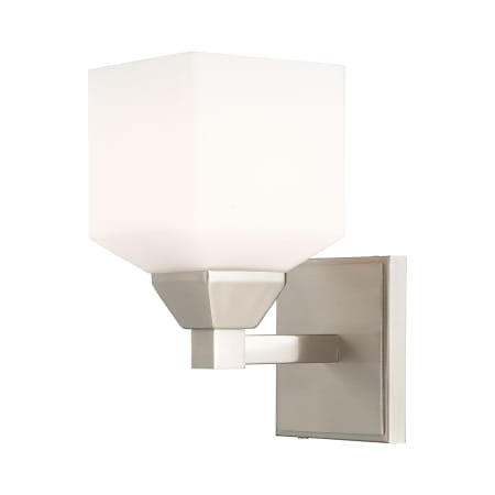 Livex Lighting Aragon Single Light 10" Tall Bathroom Sconce Brushed Nickel
