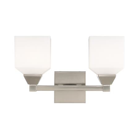 Livex Lighting Aragon 2 Light 15" Wide Bathroom Vanity Light Brushed Nickel
