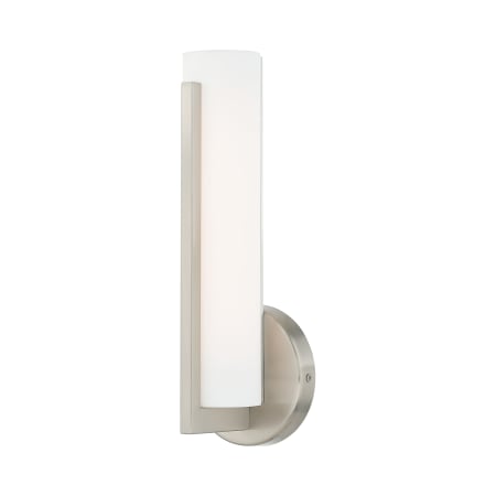 Livex Lighting Visby Single Light 12" Tall Integrated LED Bathroom Sconce Brushed Nickel