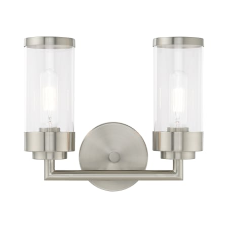 Livex Lighting Hillcrest 2 Light 13" Wide Bathroom Vanity Light Brushed Nickel