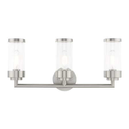 Livex Lighting Hillcrest 3 Light 24" Wide Bathroom Vanity Light Brushed Nickel