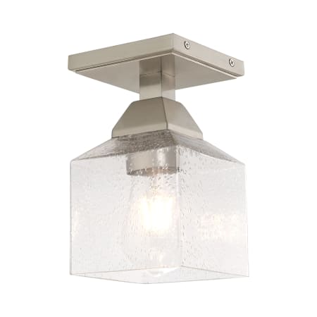 Livex Lighting Aragon Single Light 5" Wide Semi-Flush Ceiling Fixture Brushed Nickel