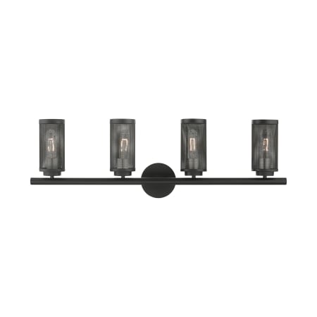 Livex Lighting Industro 4 Light 36" Wide Vanity Light Black with Brushed Nickel Accents