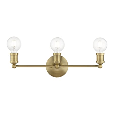Livex Lighting Lansdale 3 Light 20" Wide Commercial Vanity Light Antique Brass