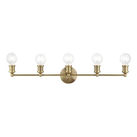 Livex Lighting Lansdale 5 Light 34" Wide Commercial Vanity Light Antique Brass