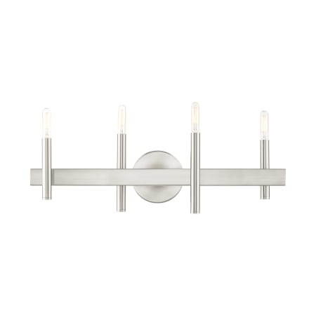 Livex Lighting Denmark 4 Light 24" Wide Vanity Light Brushed Nickel with Bronze Accents