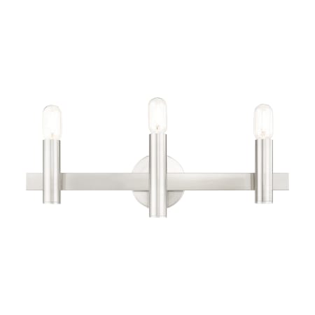 Livex Lighting Helsinki 3 Light 24" Wide Vanity Light Brushed Nickel with Bronze Accents