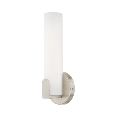 Livex Lighting Lund Single Light 12" Tall Integrated LED Bathroom Sconce Brushed Nickel
